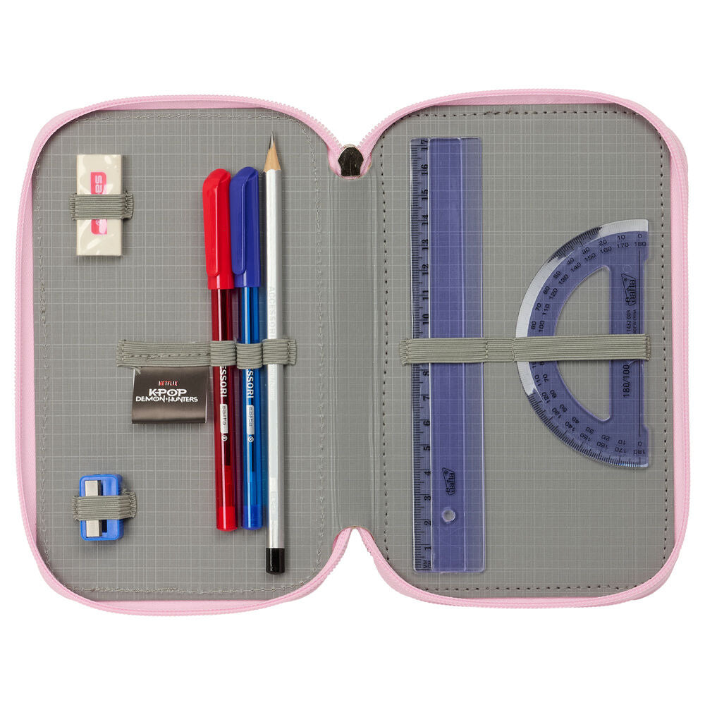 Trousse triple Demon Hunters Kpop iconique (37 pièces)