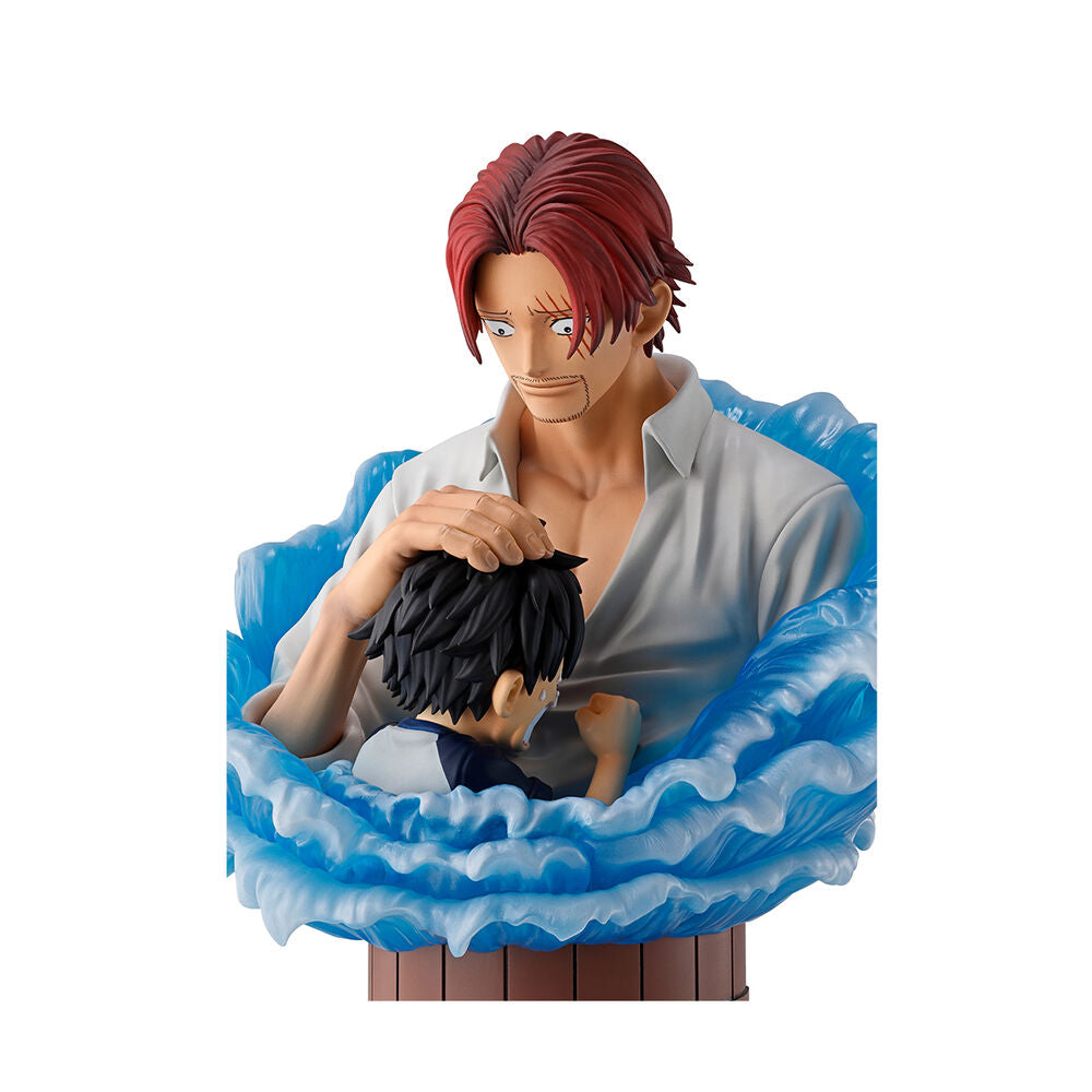 Action figure Ichibansho di Shanks e Luffy Pirati dai Capelli Rossi One Piece 15 cm