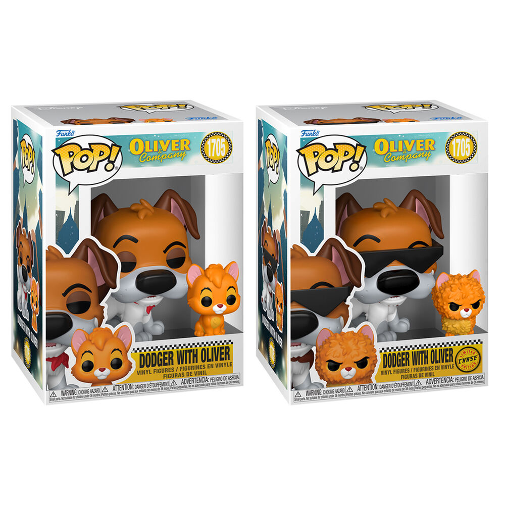 pop figure disney oliver & company dodger with oliver 5  1 chase