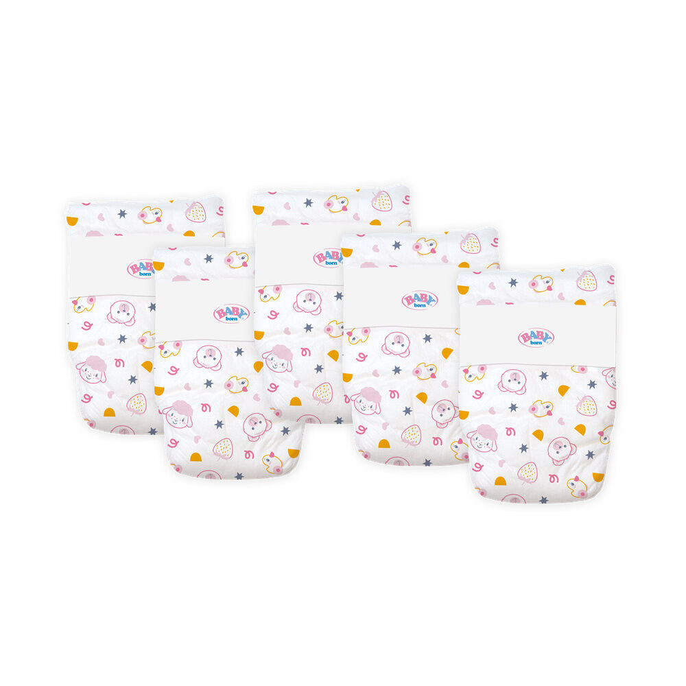 pack of 5 baby born diapers