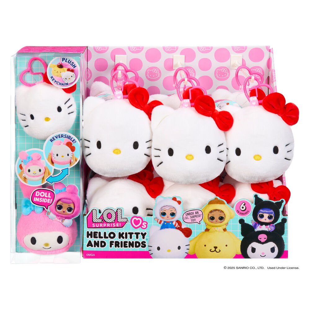 reversible plush lol surprise loves hello kitty & friends doll assorted