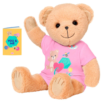 baby born pink teddy bear plush doll 36cm