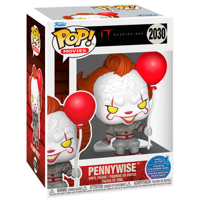 pop figure it chapter one pennywise with balloon shelf sitter
