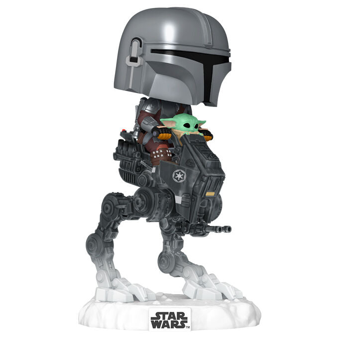 figure pop rides deluxe star wars mandalorian & grogu the mandalorian with grogu in imperial remnant at rt
