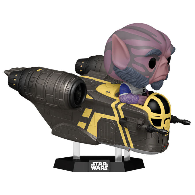 POP Figure Rides Deluxe Star Wars Mandalorian & Grogu Zeb Orrelios in the Razor Crest