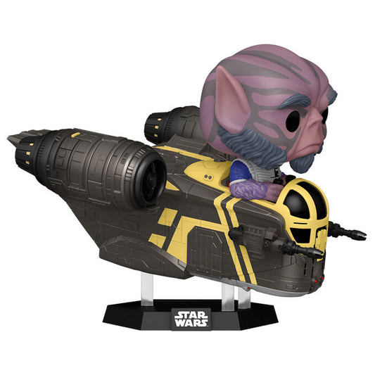 POP Figure Rides Deluxe Star Wars Mandalorian & Grogu Zeb Orrelios in the Razor Crest