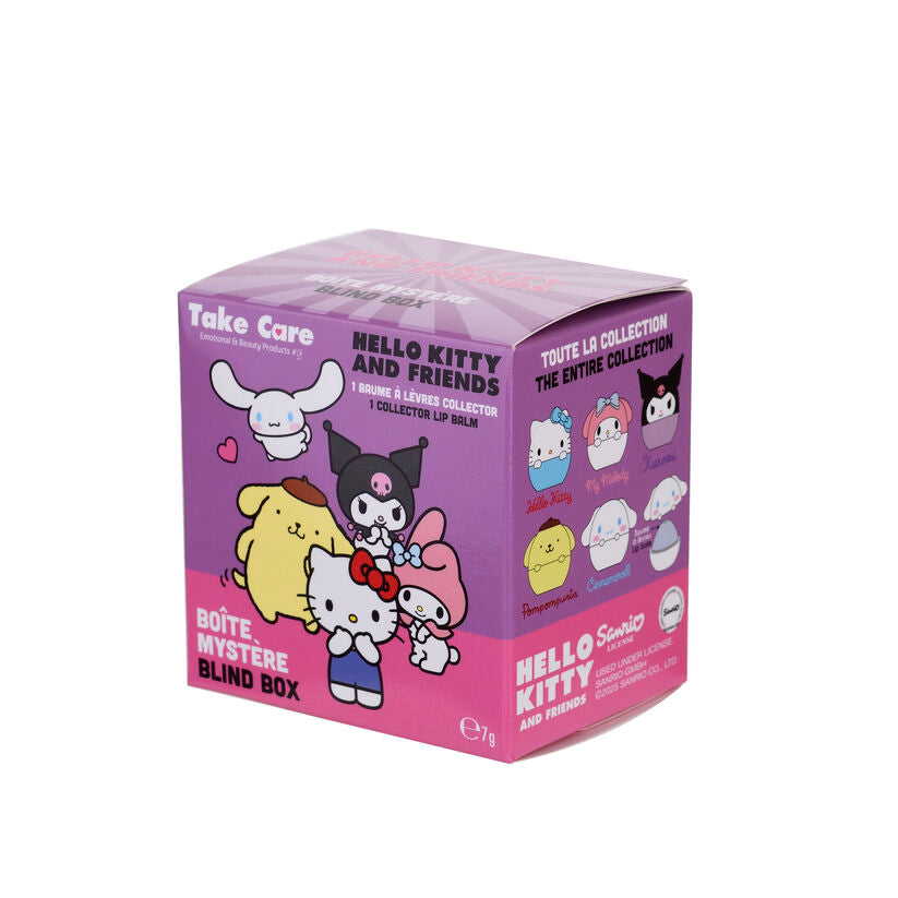 Bálsamo labial surpresa Hello Kitty e Amigos em caixa surpresa sortida