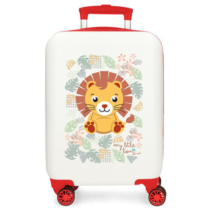 abs trolley suitcase happy pets lion roll road 55cm