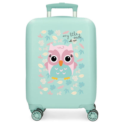 happy pets owl roll road abs trolley suitcase 50cm