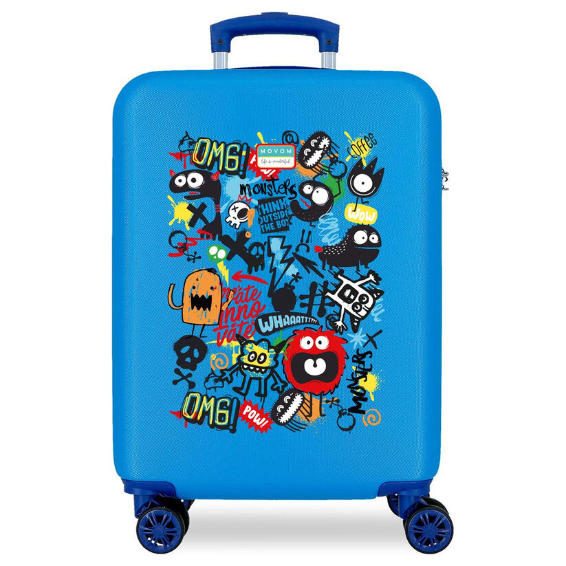 monsters azulon movom abs trolley suitcase 55cm