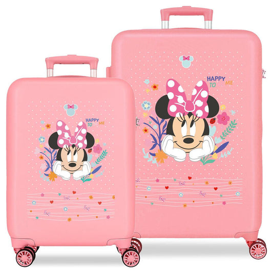 Set of 2 ABS trolley suitcases Happy To Be Me Minnie Disney 55/65cm