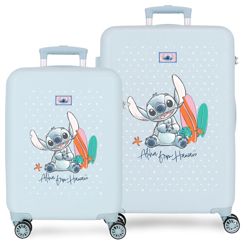 Set of 2 ABS trolley suitcases From Hawaii Stitch Disney 55/65cm