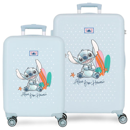 Set of 2 ABS trolley suitcases From Hawaii Stitch Disney 55/65cm