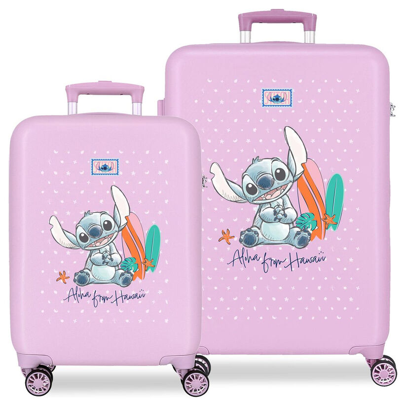 Set of 2 ABS trolley suitcases From Hawaii Stitch Disney 55/65cm