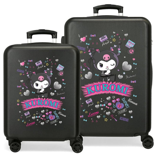 Set of 2 Retropop Kuromi Hello Kitty ABS trolley suitcases 55/65cm