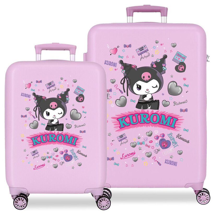 Set of 2 Retropop Kuromi Hello Kitty ABS trolley suitcases 55/65cm