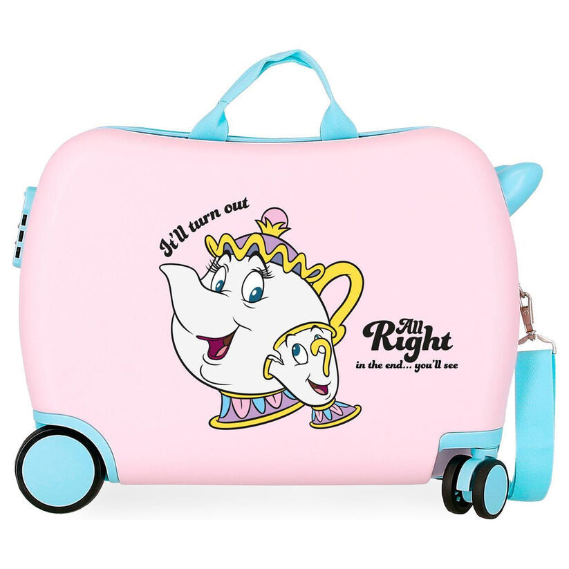 disney beauty and the beast all right chip abs trolley suitcase 50cm
