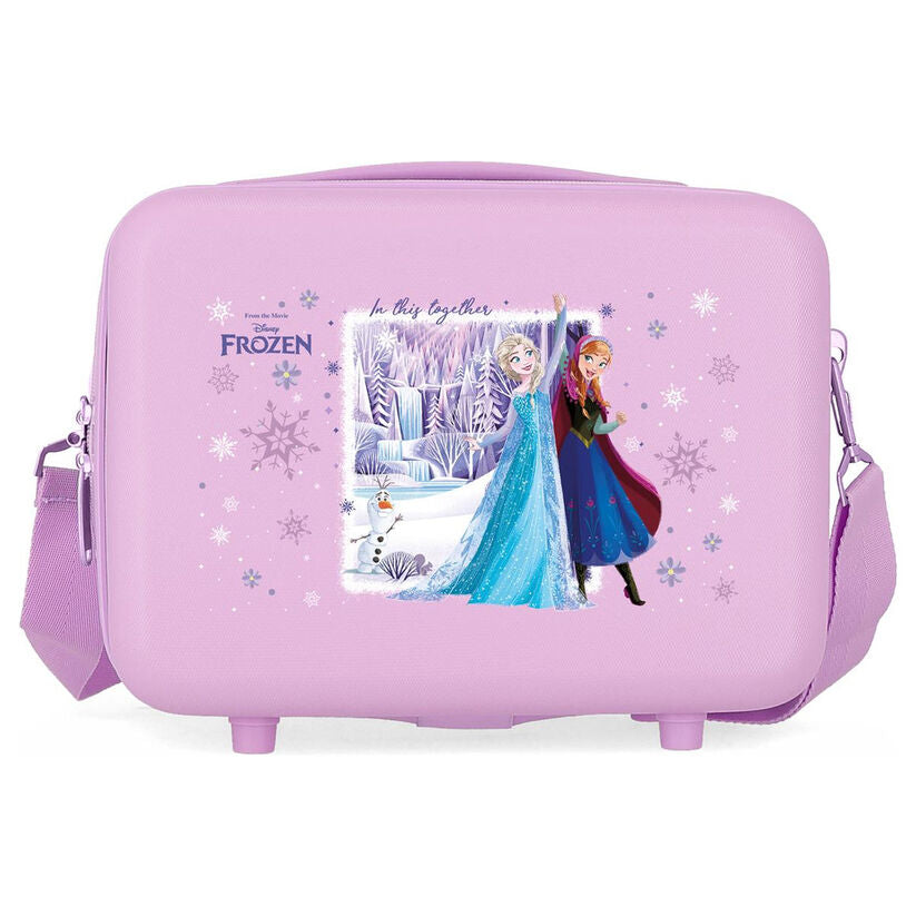 Nécessaire adaptável em ABS com estampa "In This Together" do filme Frozen da Disney 29 cm.