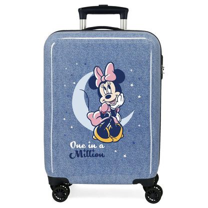 abs trolley suitcase one in a million denim minnie disney 55cm
