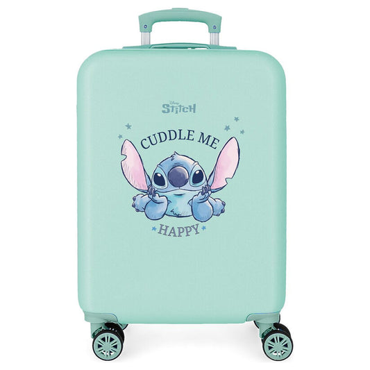 abs trolley suitcase cuddle me happy stitch disney 55cm