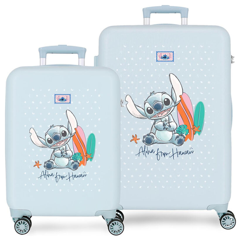 Set of 2 ABS trolley suitcases From Hawaii Stitch Disney 55/65cm