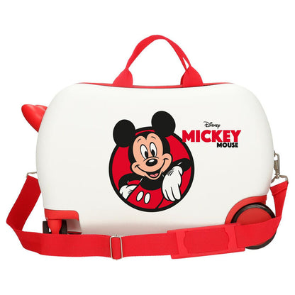 Valise trolley Disney Mickey rouge en ABS 45 cm