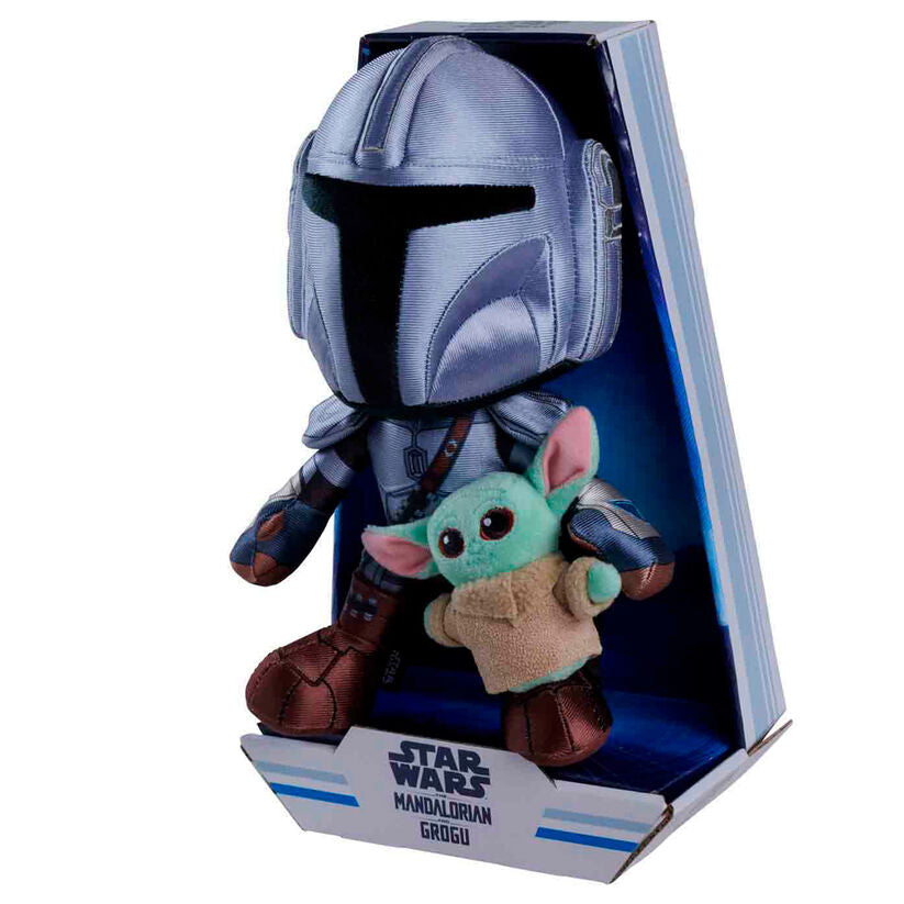 Star Wars Mandalorian Plüschtier mit Mini Grogu 25 cm