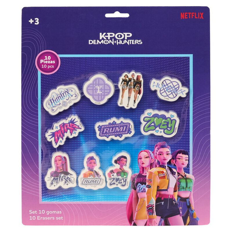 kpop demon hunters stationery eraser set
