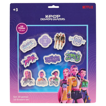 kpop demon hunters stationery eraser set