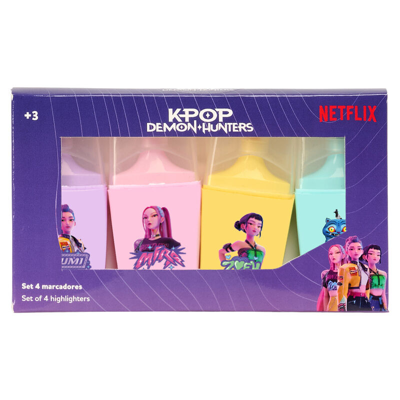stationery kpop demon hunters assorted fluorescent marker set