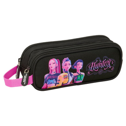black kpop demon hunters double pencil case