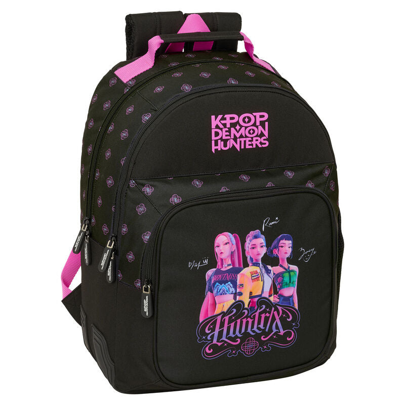 kpop demon hunters double black backpack