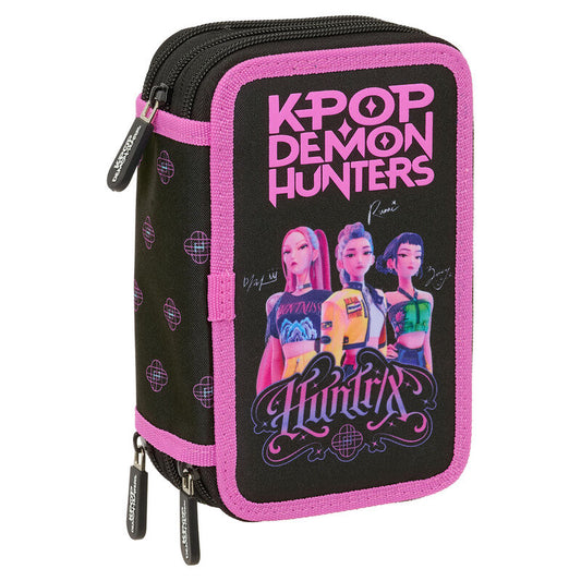 black pencil case kpop demon hunters triple 37 pcs