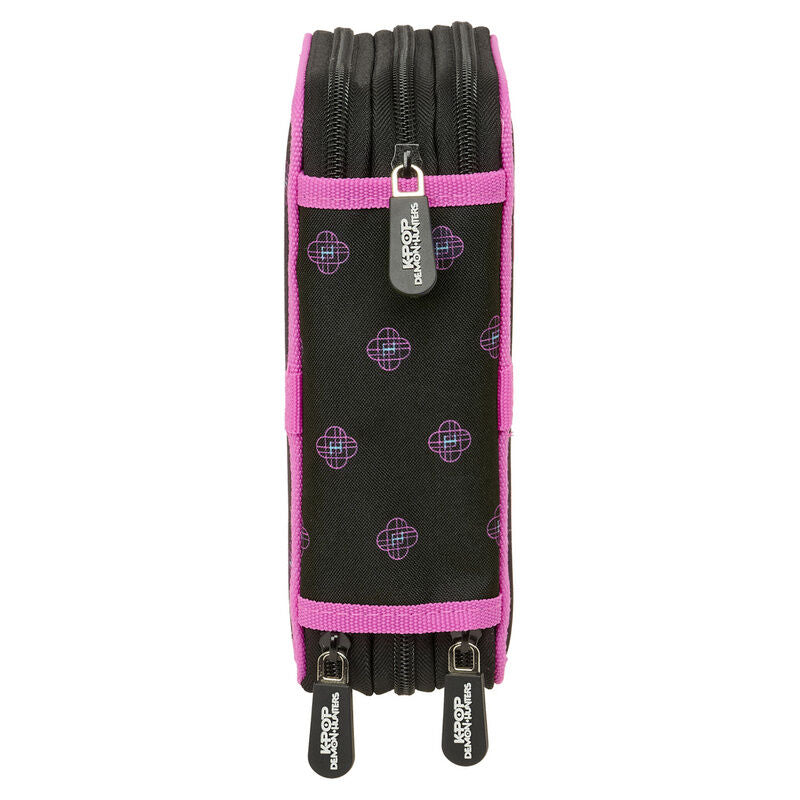 Estuche negro para lápices Kpop Demon Hunters triple 37 piezas