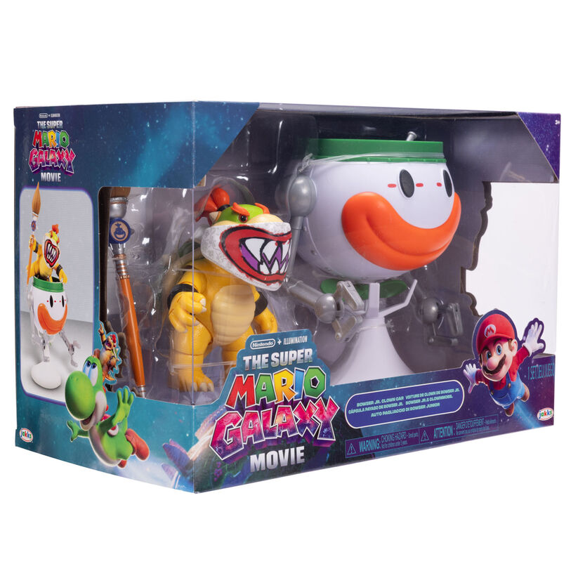 Figura em cápsula do Bowser Jr. o Palhaço dos filmes Super Mario Galaxy e Super Mario Bros.