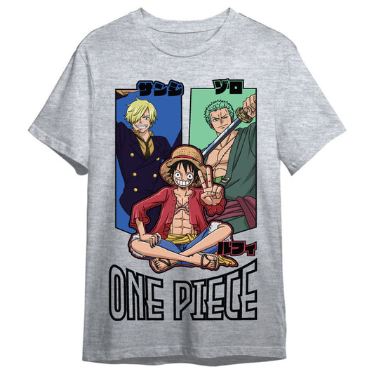 Maglietta da adulto con Monkey D Luffy Roronoa Zoro e Sanji di One Piece