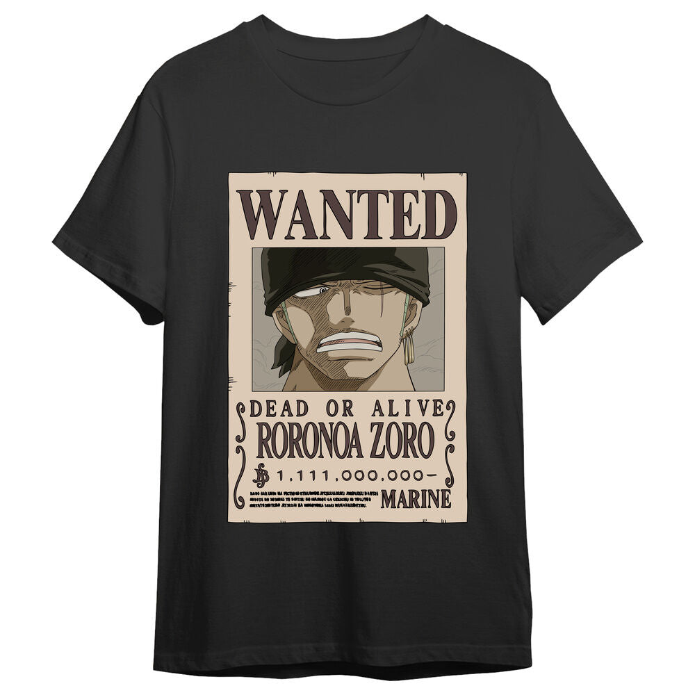 roronoa zoro wanted one piece adult t shirt