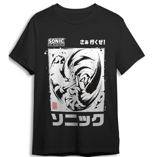 black brush sonic the hedgehog adult t shirt