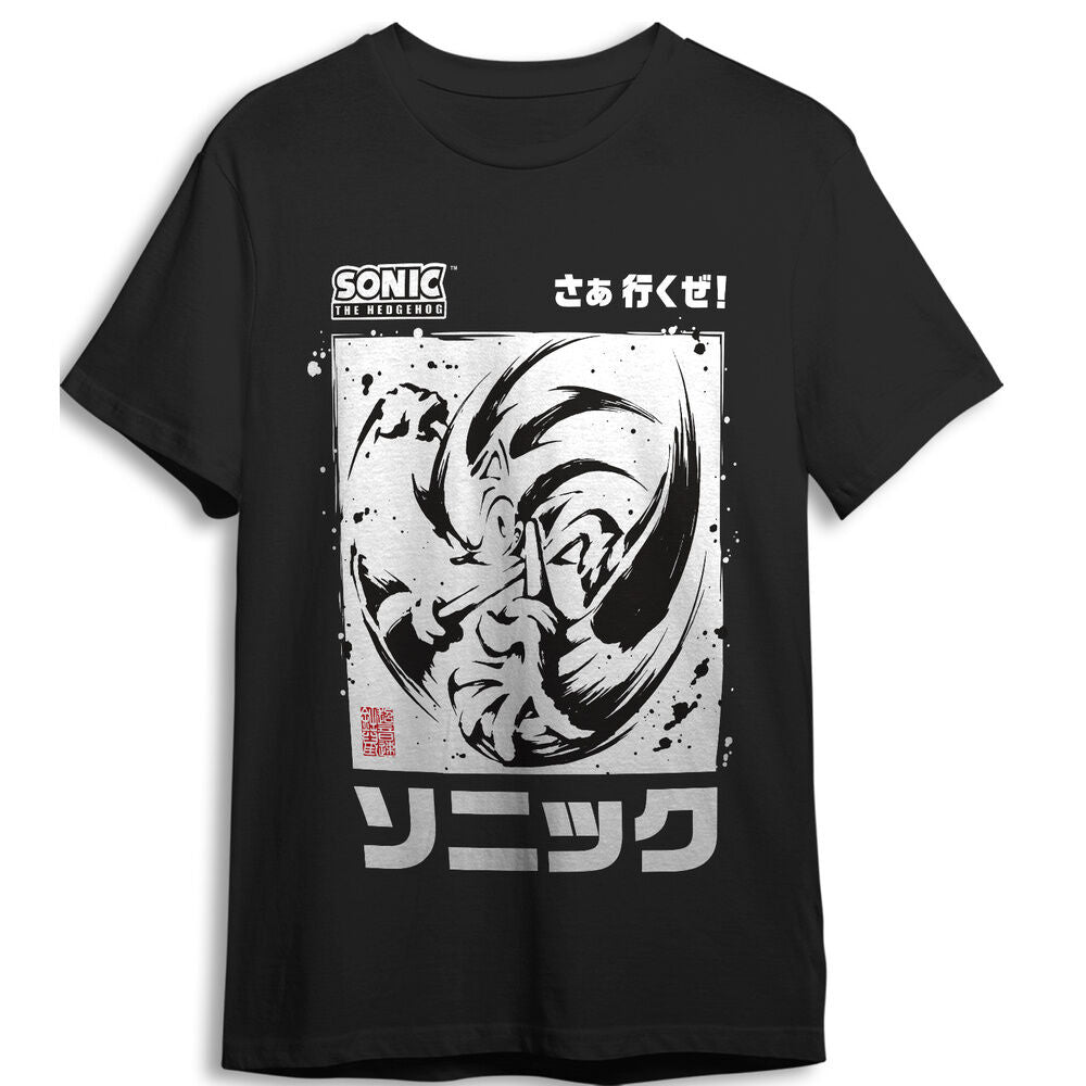 black brush sonic the hedgehog adult t shirt