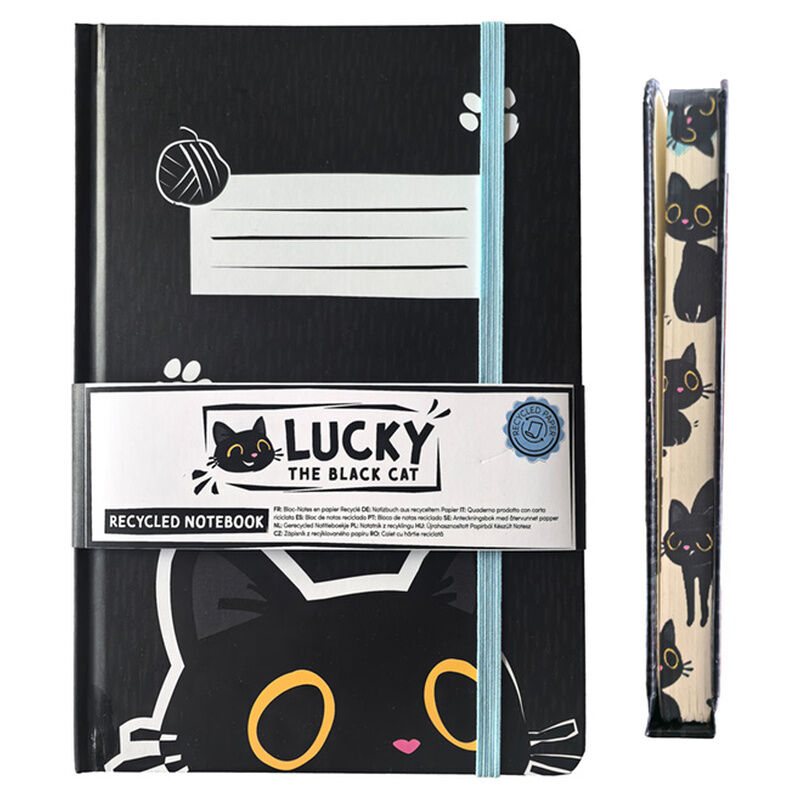 lucky the black cat a5 notebook