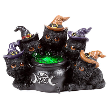 led light figure witches black cat
