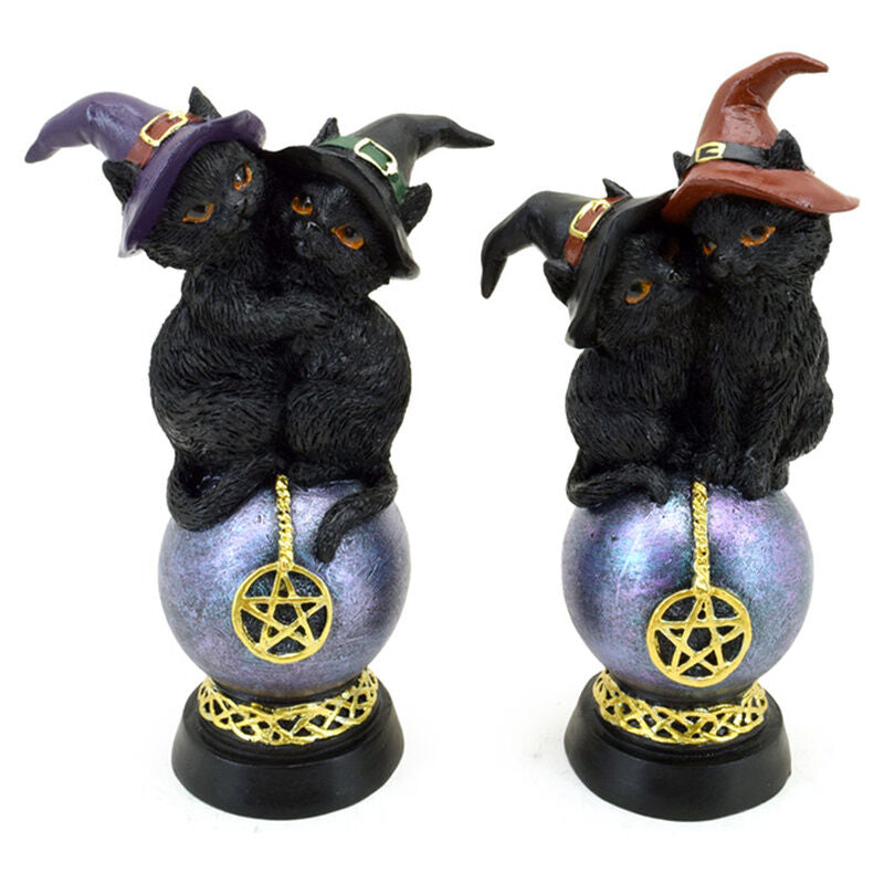 pentagram figure and black cats witch assortment