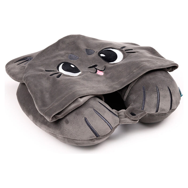 hoodeazzz cats beans & co hooded travel pillow