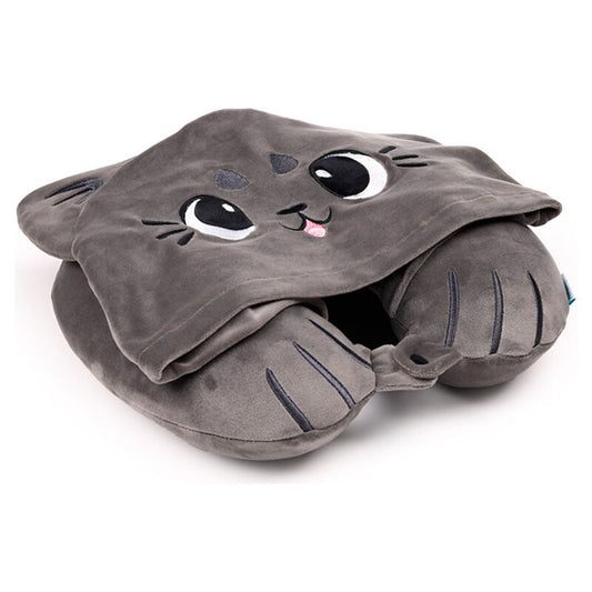 hoodeazzz cats beans & co hooded travel pillow