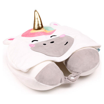 Astra das Einhorn Reisekissen mit Kapuze