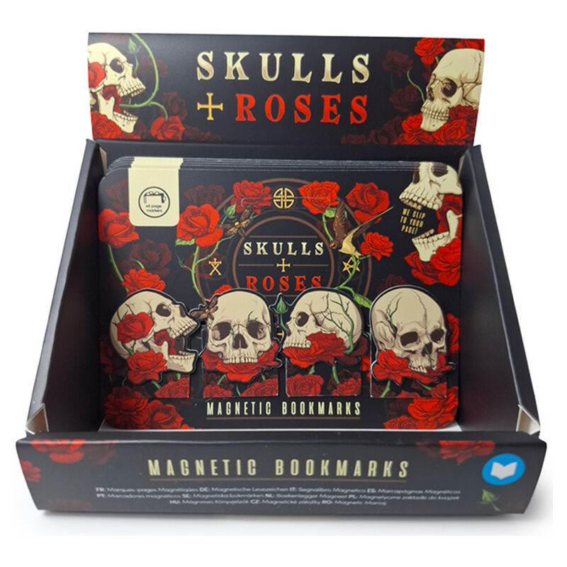 assorted skull and rose bookmark set
