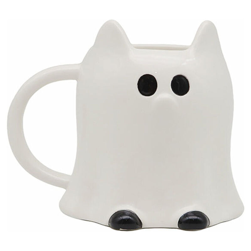 spooky ghost cat mug