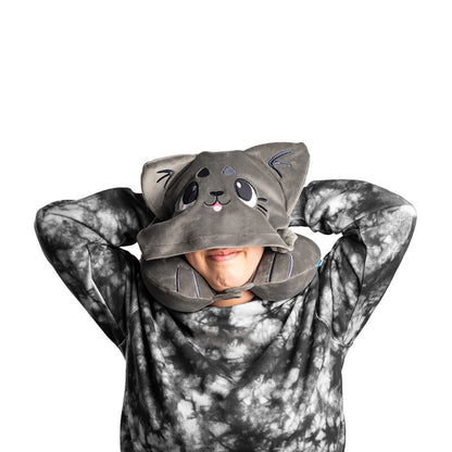 Hoodeazzz Cats Beans & Co Hooded Travel Pillow