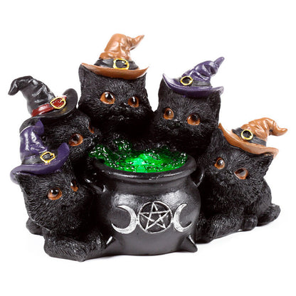 Figura luminosa a LED Streghe Gatto Nero