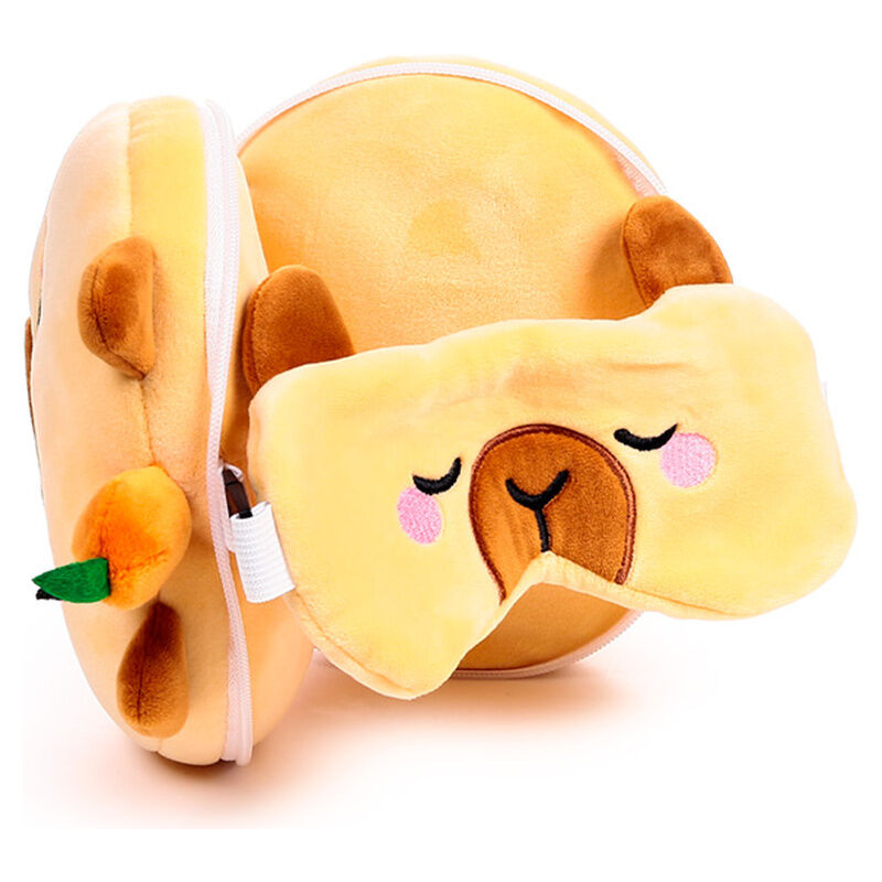 Relaxeazzz Duke Capybara Travel Pillow Eye Mask